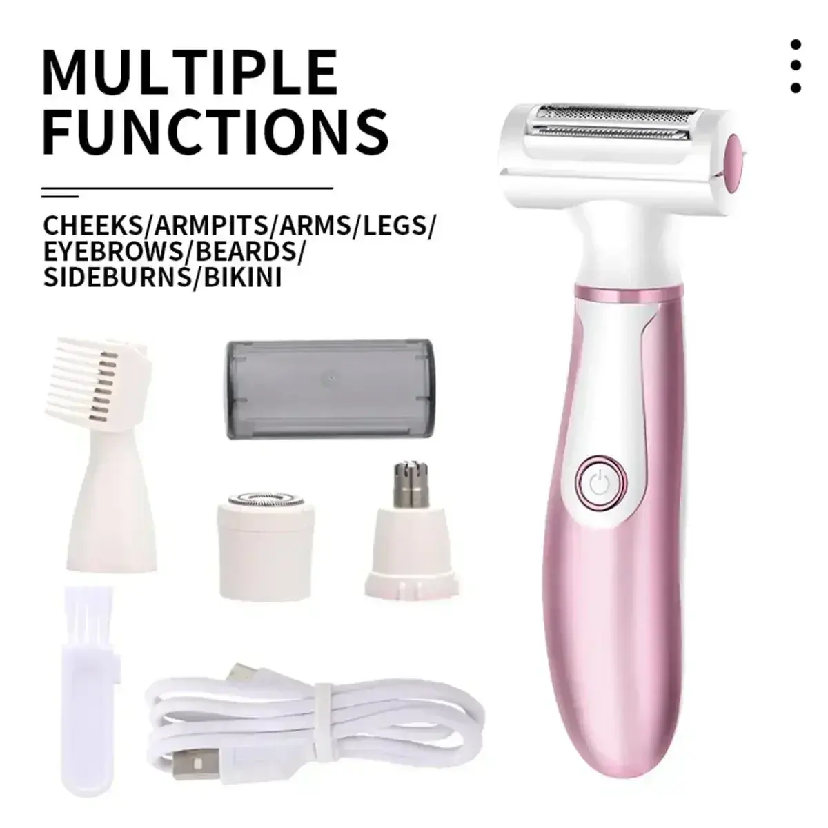 4 in 1 Women Body Hair Removal Women Shaver Underarm Hair Leg Hair Pubic Hair Sensitive Area Hair Razor Trimmer Women Epilator