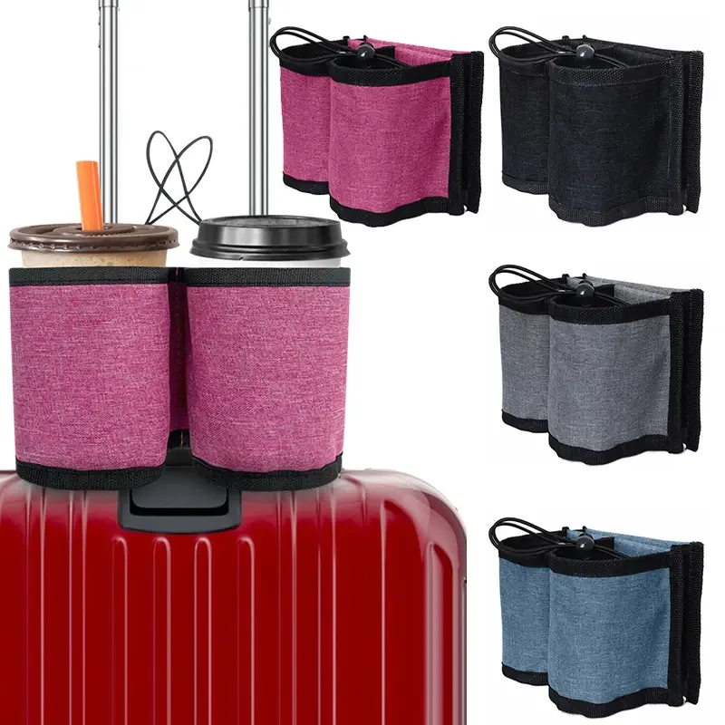 Luggage Travel Cup Holder Portable Drink Cup Storage Bag Suitcase Handles Free Bottle Holder Insulation Drink Bag with Shoulder