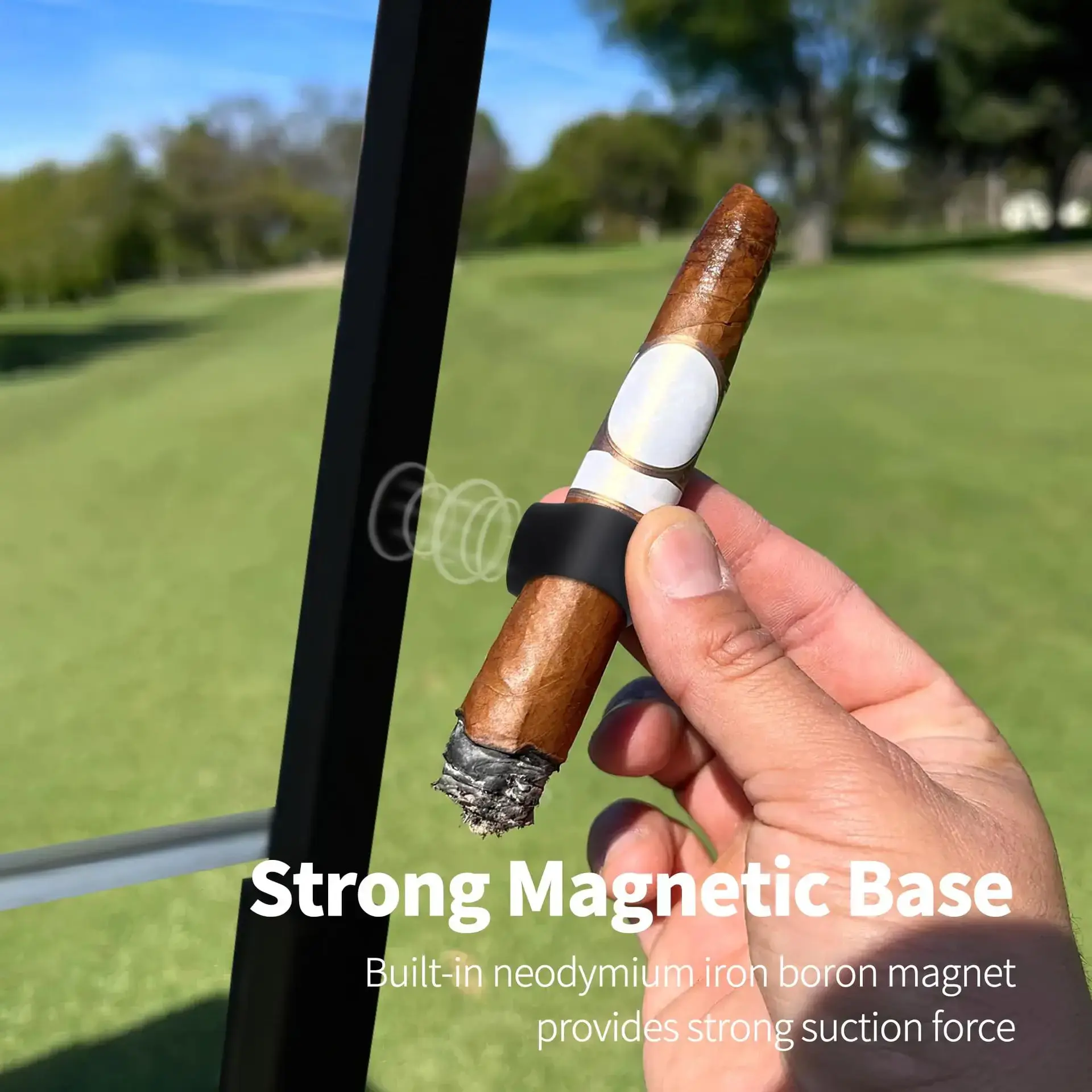 Magnetic Cigar Holder Silicone Cigar Holder for Golf Cart Portable Silicone Cigar Holder Clip Travel Smoke Groove Smoking Tool