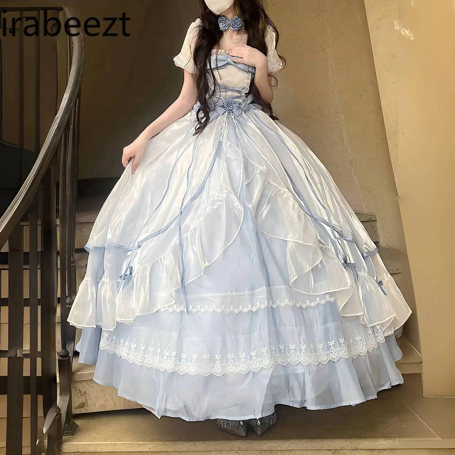 Hot Sale Flight Diary Big Wedding Princess Lolita Long Dress Birthday Girl Платье Лолита Летнее Lolita Dress Gothic