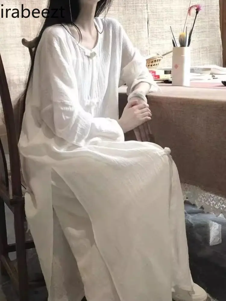Loose-Fit Embroidered Traditional Chinese Sleepwear Set for Women Ancient Style Casual Home Clothes Ethnic Print Pyjama Set