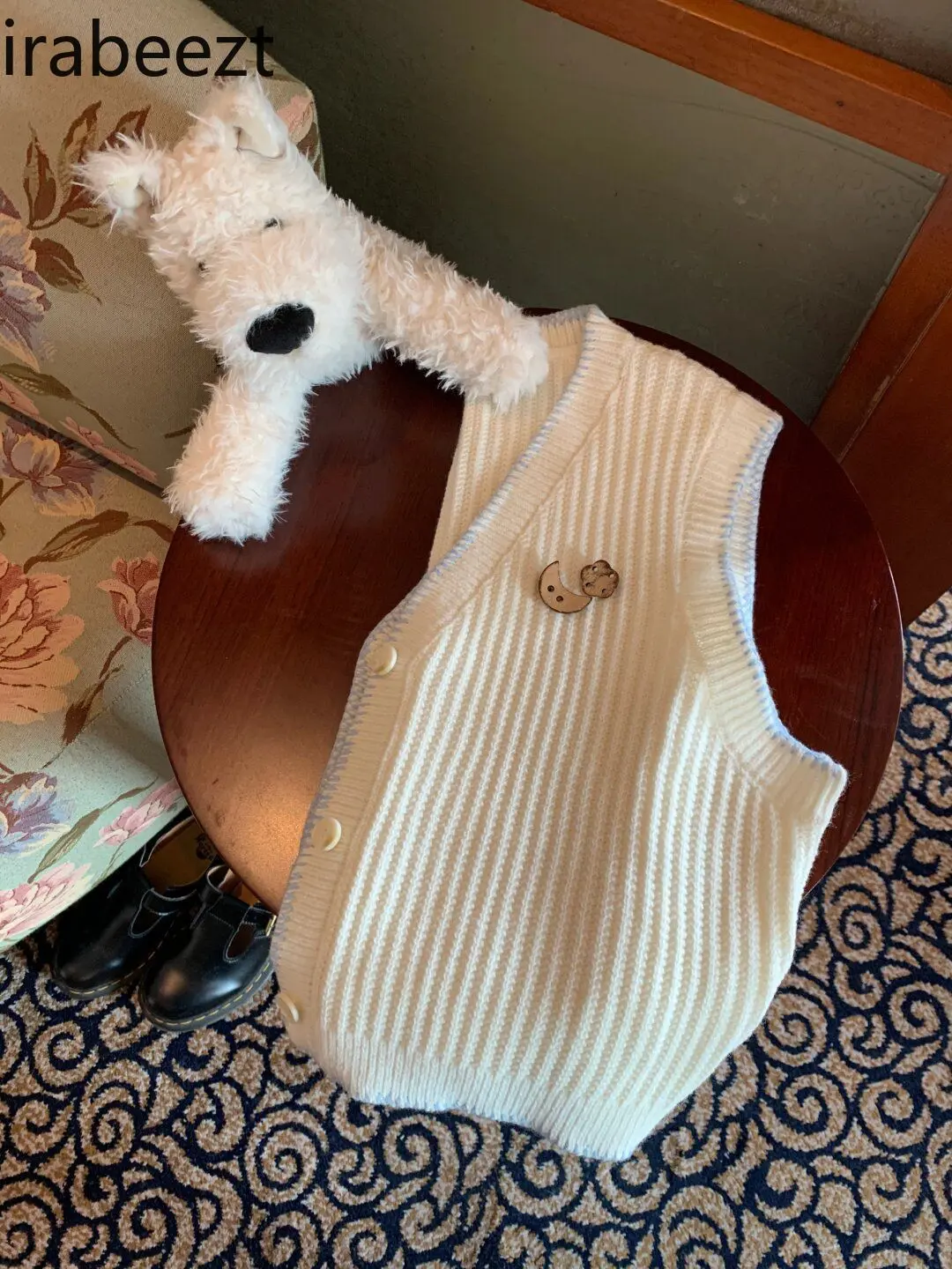 Spring and Autumn Female College Waistcoat Forest Style Two-piece Suit Sweet Knitted Cardigan Cute Sweater Vest Layered Shirt