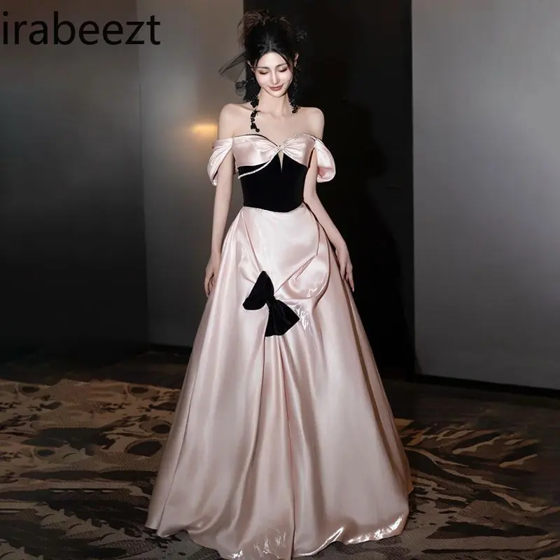Women's 2025 New Evening Gown Luxury Design Banquet Cocktail Party Gown Elegant Graduation Birthday High-End Vintage Dress