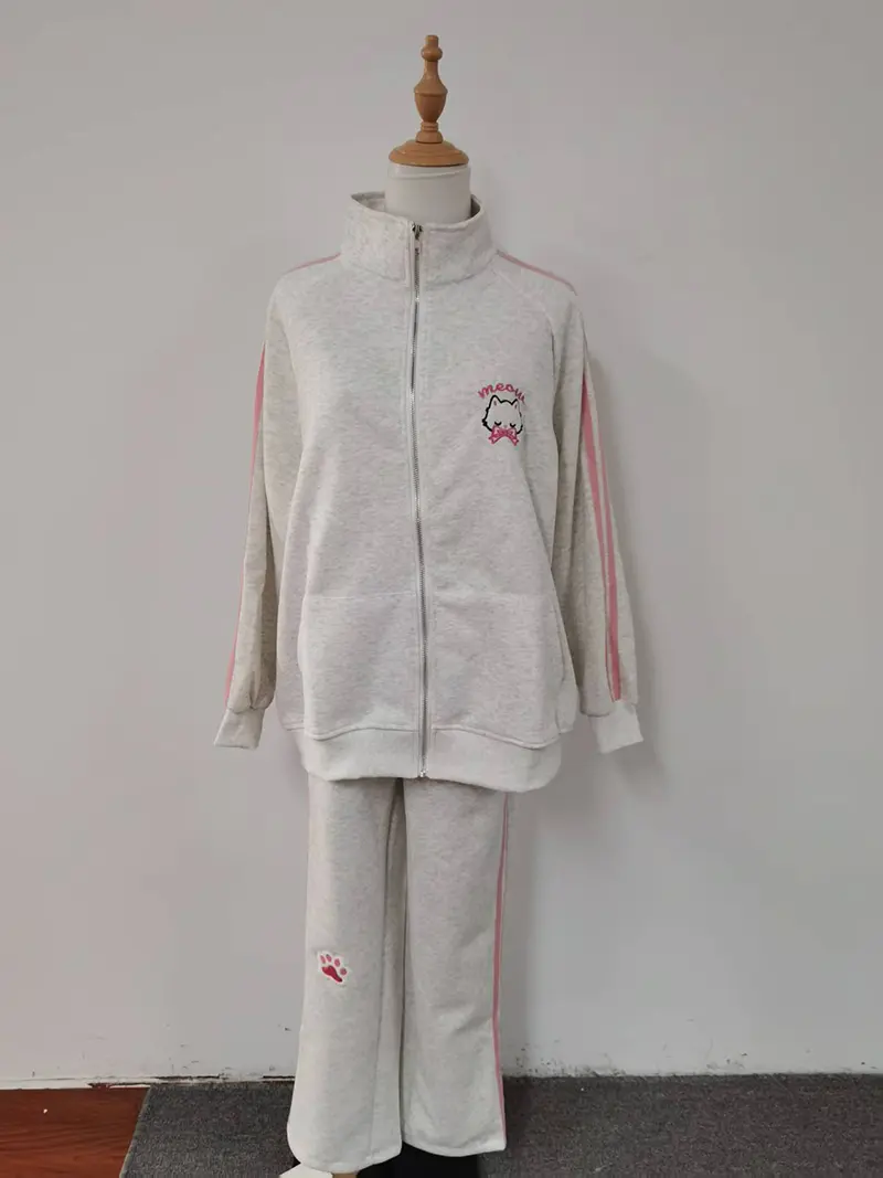 Cute Sweet College Style Sportswear Set for Women 20253 Autumn New Style Sweatshirt Sweatpants Slim Casual Two-piece Suit
