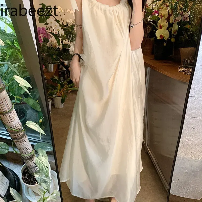 Fashion Gentle Halter Robe Women's Spring/summer 2024 New Temperament Loose Holiday Dress LOOSE FIT Summer Dress Women