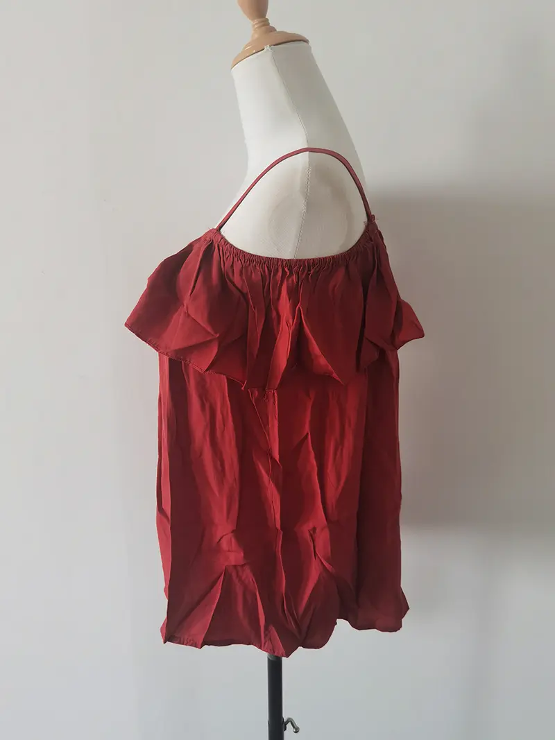 Vintage Ruffled Off-the-shoulder Shirt Ladies French Sweet Spice Little Top Regular Fit Fashion Blusa Feminina Blouse Women