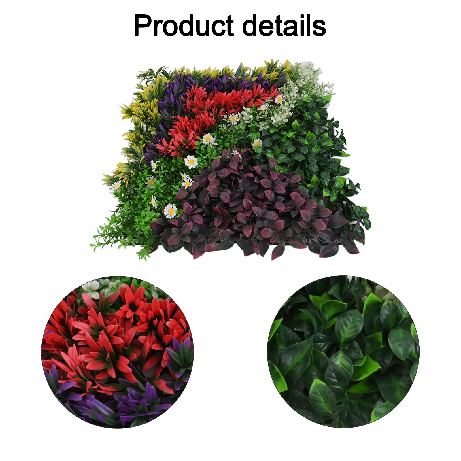 UV Protected Artificial Flower Wall Panels 50x50CM Decorative Fencing Solution for Noise Blocking and Aesthetics