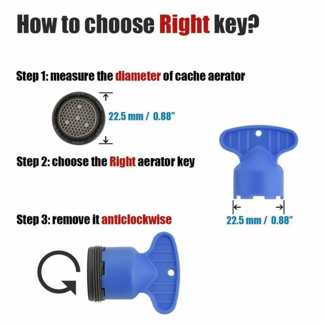 Faucet Faucet Aerator Key Aerator Key Accessories Tool For Neoperl M 16.5 18.5 21.5 22.5 24 New 5Pcs Parts 5pcs Set ABS