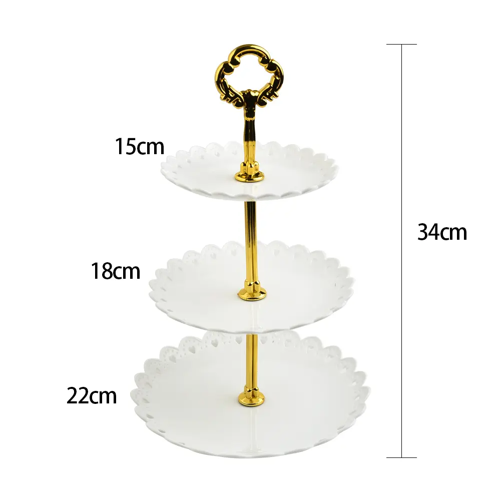 Three-layer Cake Stand Fruit Plate Baking Utensils Bread Toast Baking Cake Molds Birthday Party Wedding Dessert Display Stand