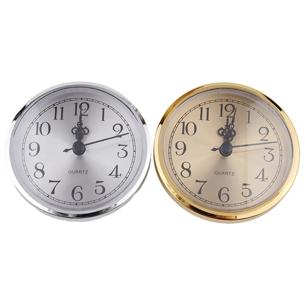 Clock Replacement Insert 90MM Quartz with Arabic Numbered Dial Movement Part for DIY Use and Clock Repair Rubber Ring