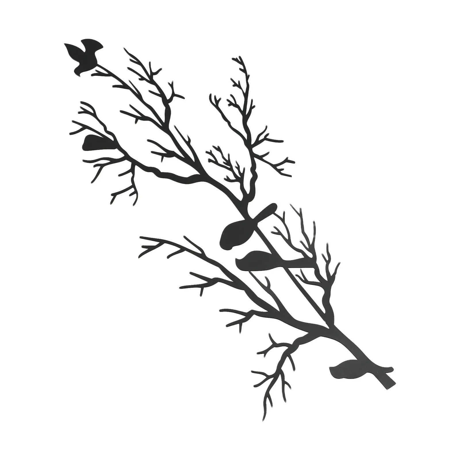 Metal Tree Branches Bird Decorations Pendants Home Living Room Wall Decorations Art Silhouette Garden Courtyard Decoration