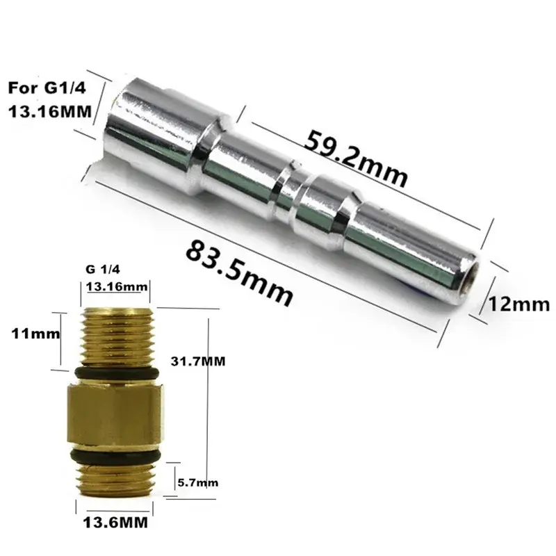 200bar-2900PSI Foam Pot connector 2Pcs Set Stainless steel Washer 1/4"Internal 83mm Adapter Assembly For Nilfisk Kew Alto