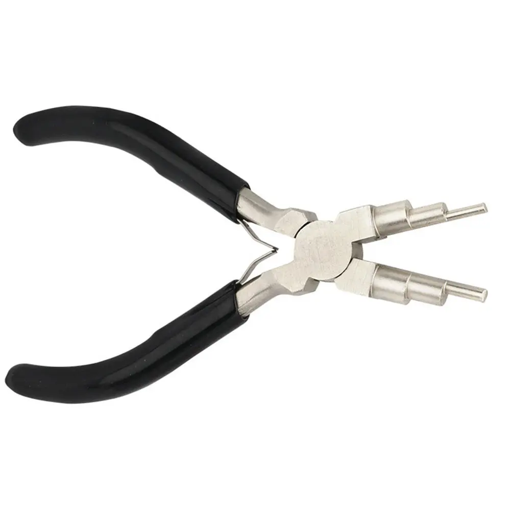 Jewelry Pliers Metal Multi-functional Replacement Round Nose Rubber Grips Useful 1pc Wire Wrapping 6 In 1 Black