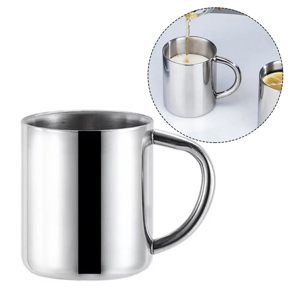 Long Lasting New Practical CupCoffee Mug Cup Safe To Grip Stainless Steel Water Wine Without Lid Beer Double Wall