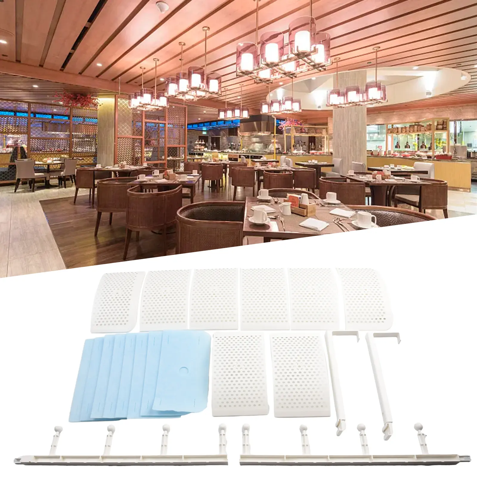 8 Leaf Adjustable Airflow Deflector for Wall Mounted Air Conditioners with Multiple Filter Options and Condensation Prevention