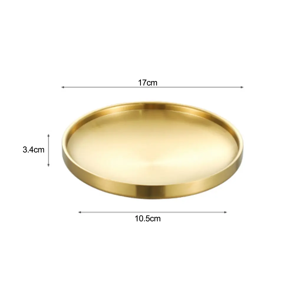 17 19 21 23cm Gold Stainless Steel Tray Versatile Serving Tray Wide Range Of Applications Brushed Finish Easy Cleaning