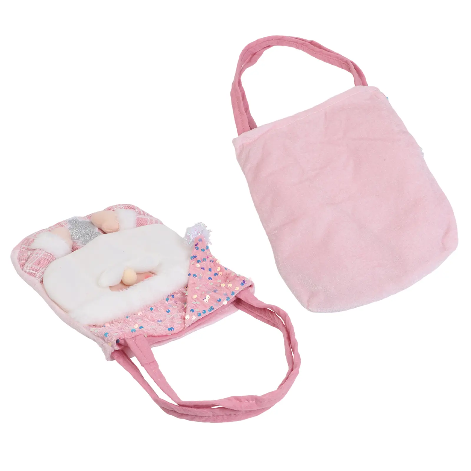 1pc Christmas Decorations Pink Cartoon Fabric Doll Christmas Bag Handheld Bag