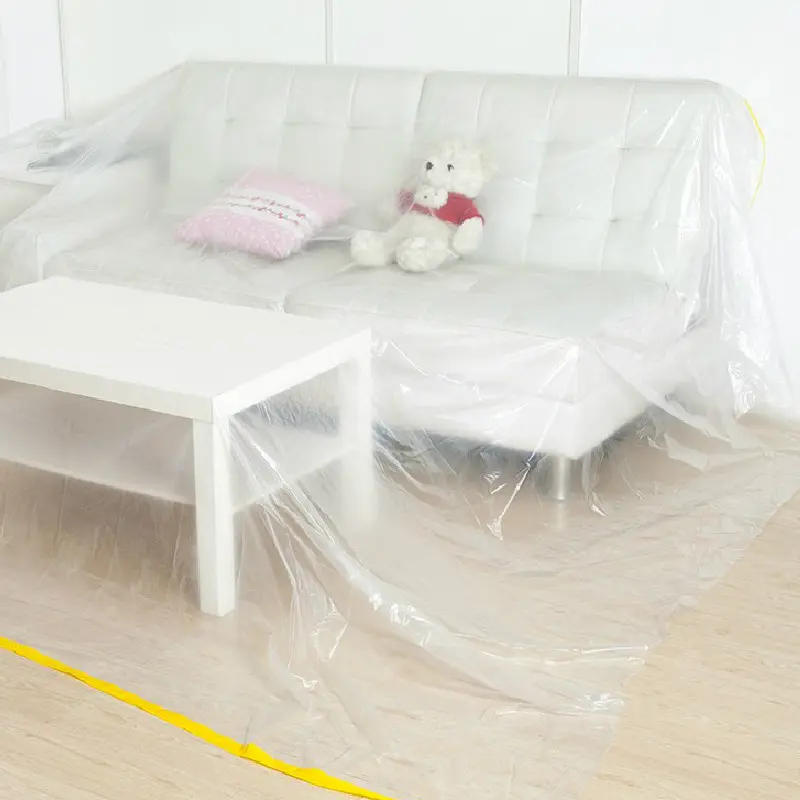 Large Protective sheet Cover Sheet Transparent Waterproof 2.75*3.65m Clear Dust Plastic Polythylene Hot New Sale