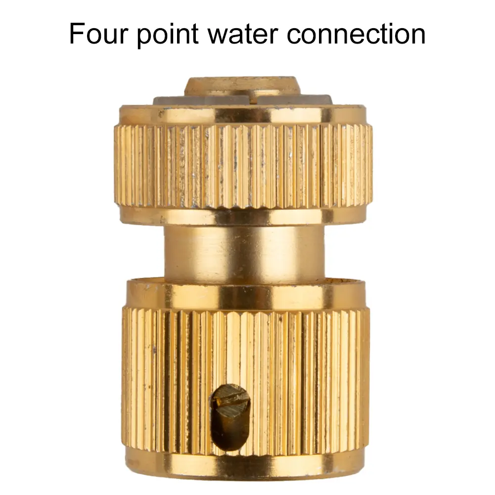 1pc Garden Hose Thread Quick Connector Watering Adapter Copper Plated Drip Irrigation Tool For 1/2inc Female Male Hose Connector