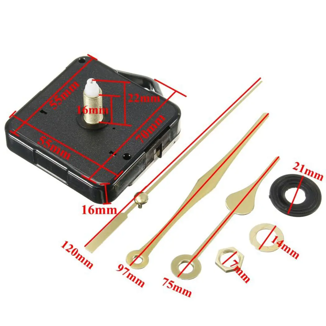 Gold Hands And Long Hands Quartz Clock Movement Accessories Silent Machine Wall Hands Pointer Set Spindle Mechanism Repair Kit