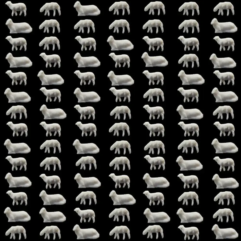 10Pcs 1:150 Model Sheep White Farm Animals Sheep HO Scale Model For Train Doll House Room Box Farm Animals Model