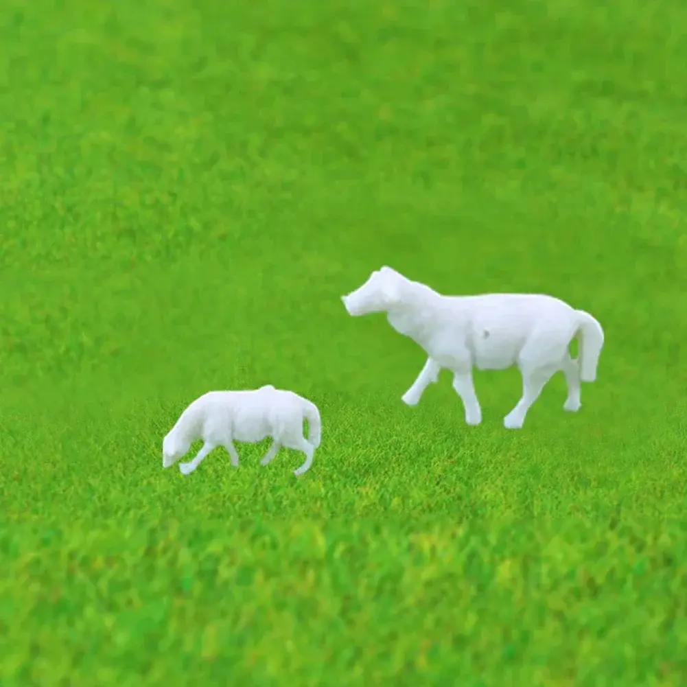 18Pcs Model Railway 1:87 HO Scale Painted Farm Sheep Animals Model 6 Styles Unpainted White Farm Animals Sheep Collie Dog