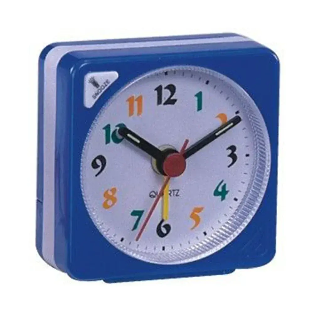 Nightlight Design Mini Non Ticking Bedroom  Travel Plastic Battery Operated Home Decoration Desktop Alarm Clock