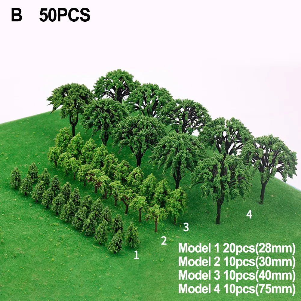 50/20/10pcs 2.8-9cm Model Trees Mini Landscape Decoration Railway Diorama Scale Architectural Model Train Layout DIY Kit