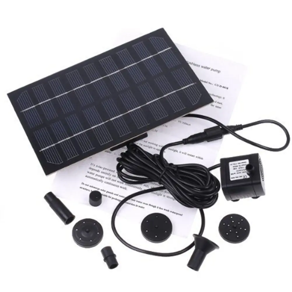 5W5V Solar Water Pump Garden Decoration With Plug-in Solar Panel Fountain 180L/h Solar Power Parts  Accessories