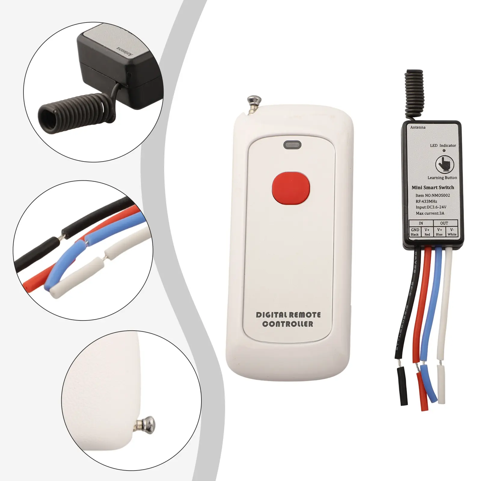 Compact Wireless Remote Control Feeder Activator Compatible with Standard 6V and 12V Feeders for Easy Activation