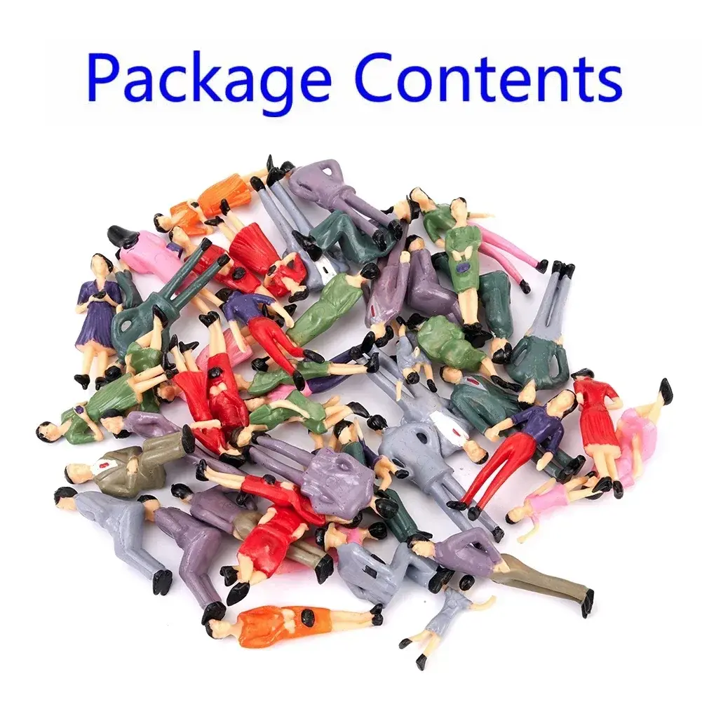 50pcs HO Scale 1:32 All Seated Passenger People Sitting Figures 30 Different Poses Model Train Layout P8711 Garden Decoration
