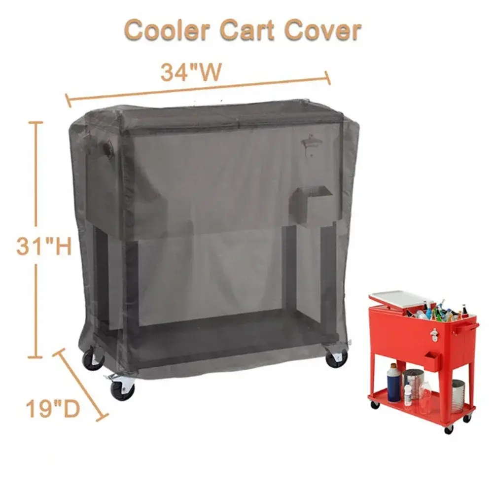 Waterproof Outdoor Cooler Cart Cover, UV Coating, Protect Your 80 Quart Rolling Cooler from Rain, Sunlight, and Dust