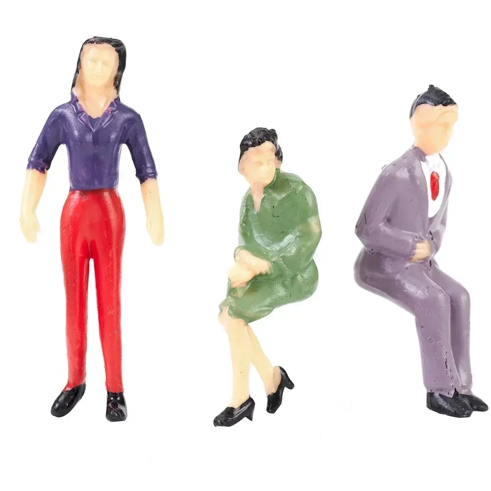 50pcs HO Scale 1:32 All Seated Passenger People Sitting Figures 30 Different Poses Model Train Layout P8711 Garden Decoration