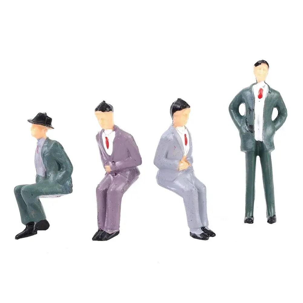50pcs HO Scale 1:32 All Seated Passenger People Sitting Figures 30 Different Poses Model Train Layout P8711 Garden Decoration