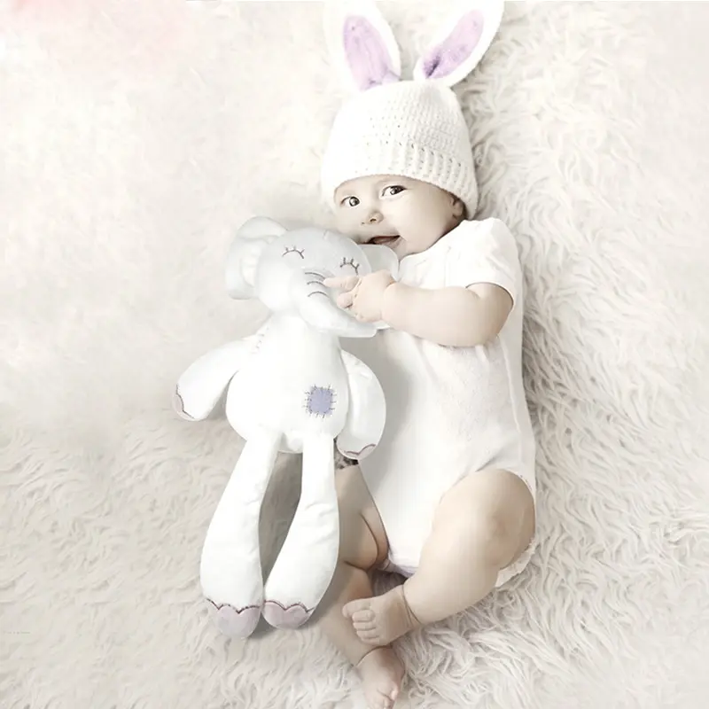 36cm white elephant Stuffed Animal Toys for Baby Cute Long Leg Babies Appease Toy