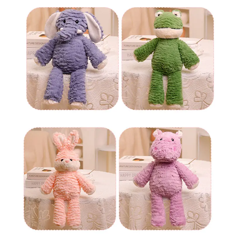Soft Plush Toy Stuffed Cartoon Animals Hippos Elephant Bunny Baby Plushies Appease Dolls for Kids Long Leg Birthday Xmas Gifts