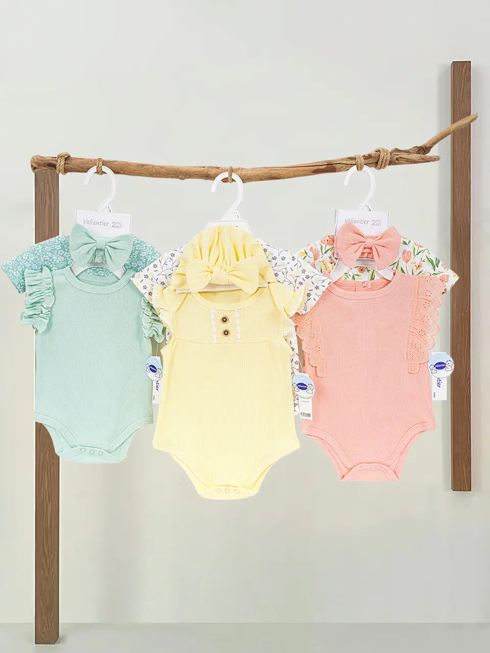 Girl Baby Rompers + headband Summer Newborn Short Sleeves Bodysuit Infant Jumpsuits Bebe Clothes Set