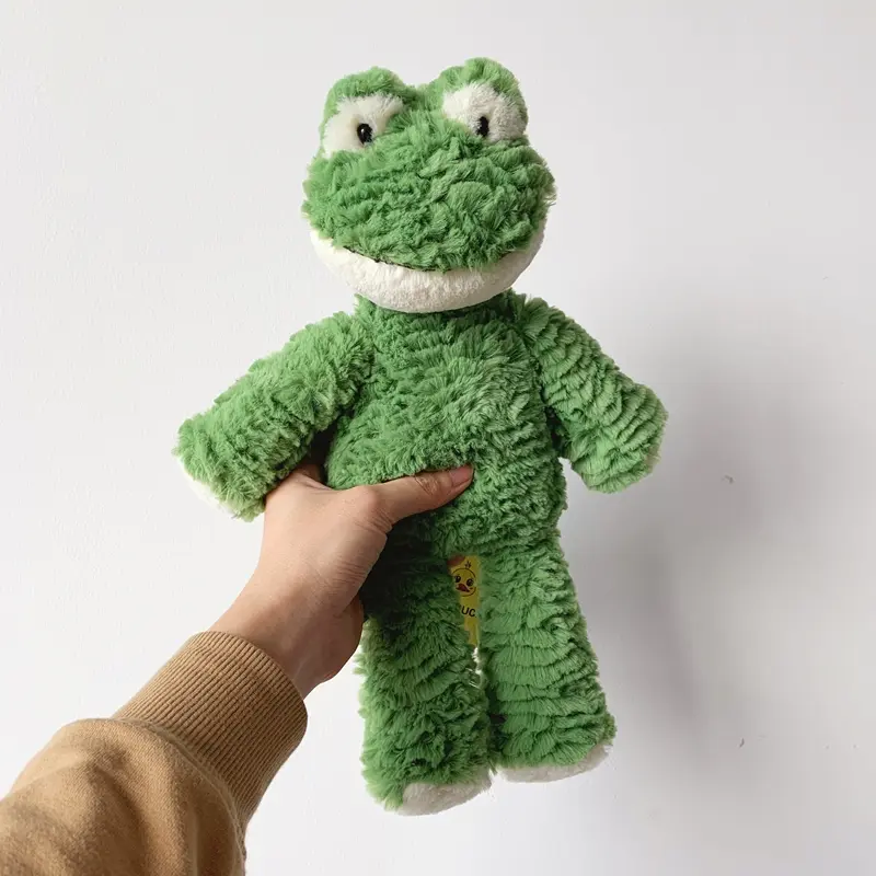 Cartoon Animal Stuffed Toy 35cm Soft Green Frog Plush Doll Toys Home Decor Present