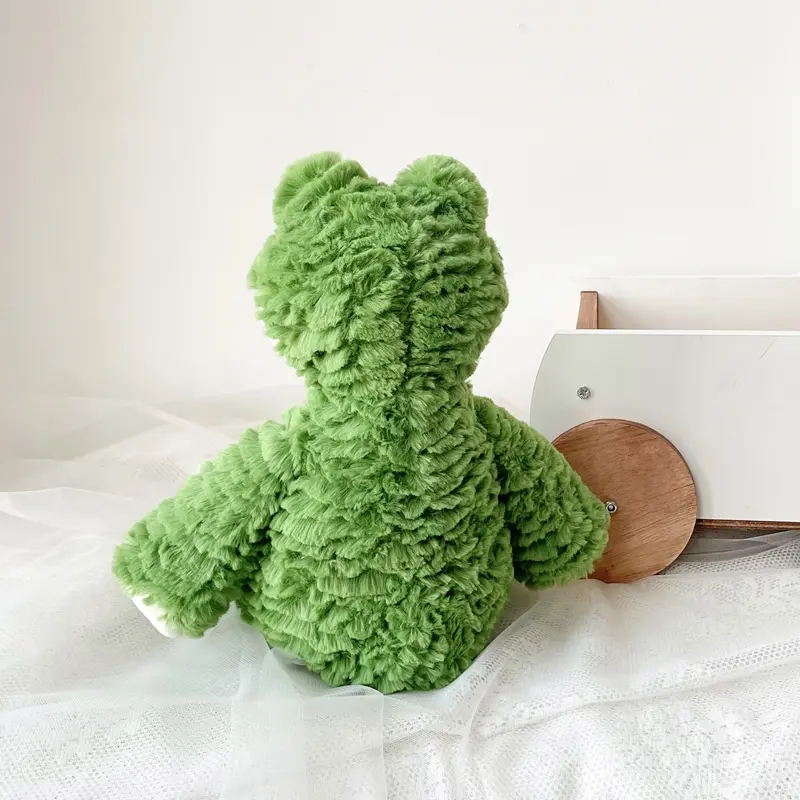 Cartoon Animal Stuffed Toy 35cm Soft Green Frog Plush Doll Toys Home Decor Present