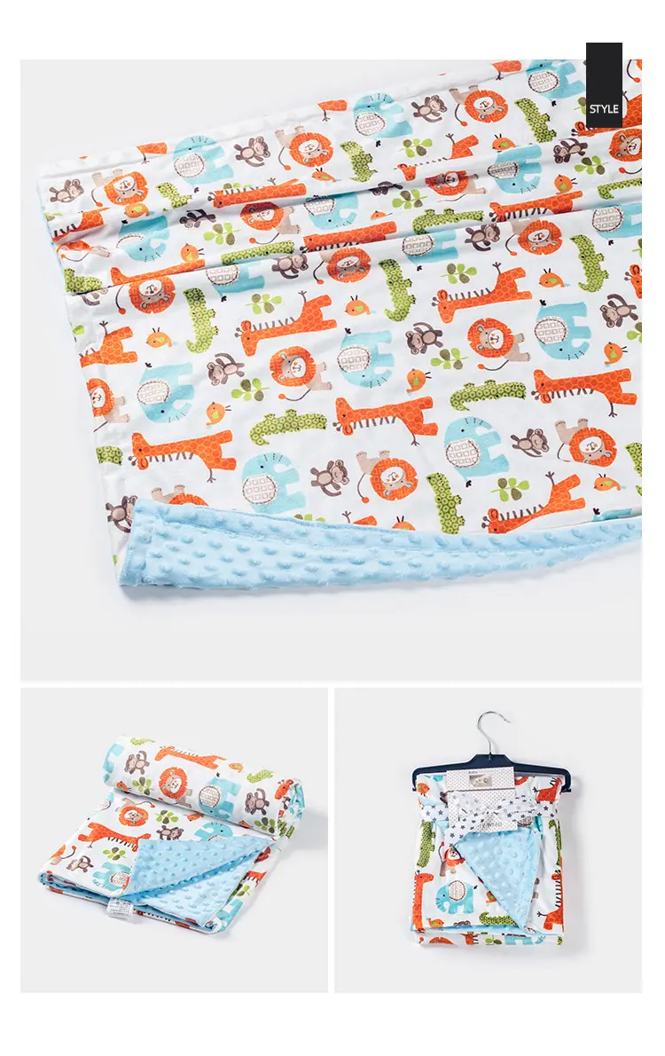 2 Layers Minky Dot Coral Fleece Blankets Toddler Quilt Girl Boy Baby Blanket Infant Swaddle Wrap Bedding Covers