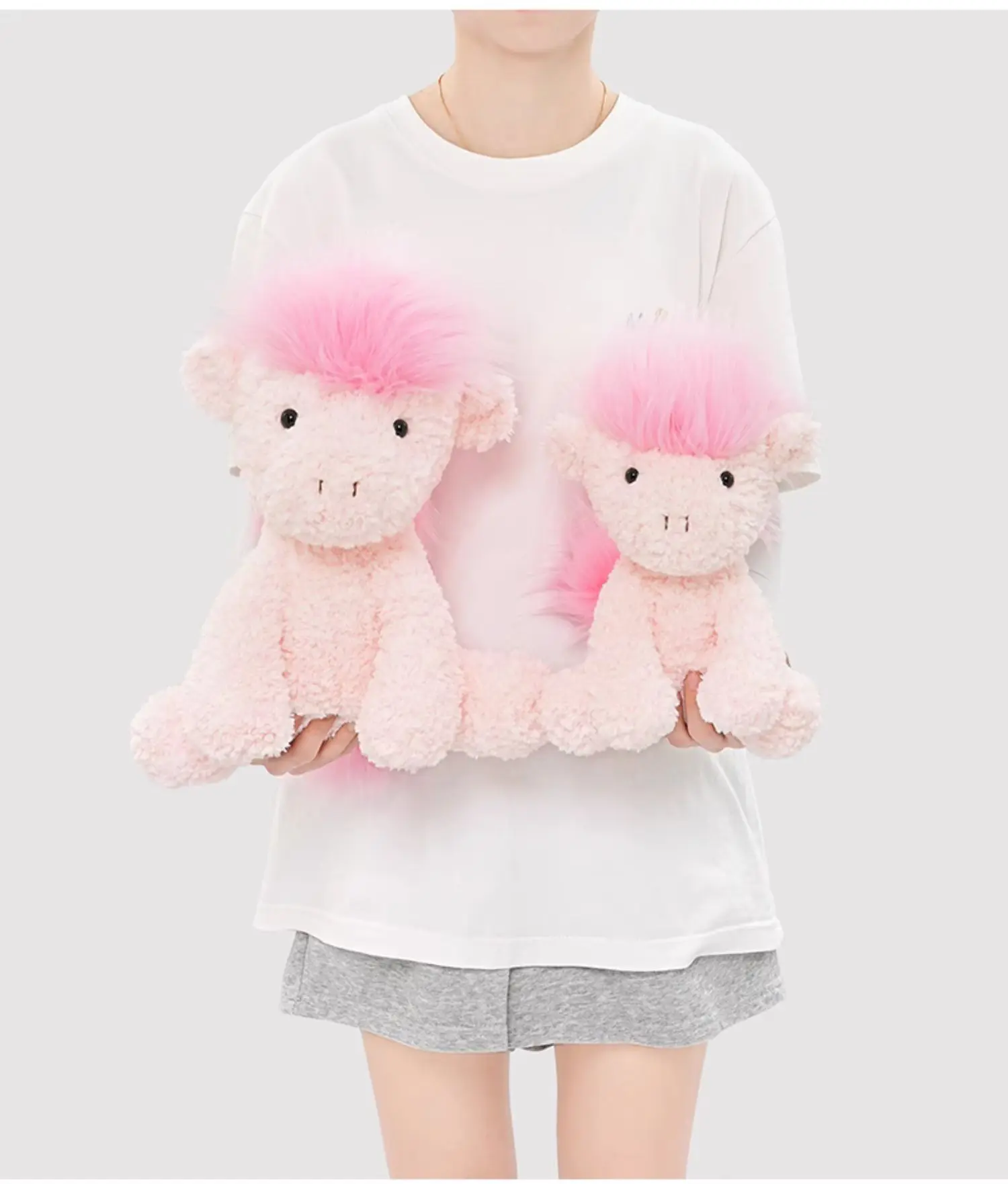 23/30cm Soft Fluffy Plush Toys Cute Pink Horse Dolls Children Birthday Gift Girls Accompany Appease Toys