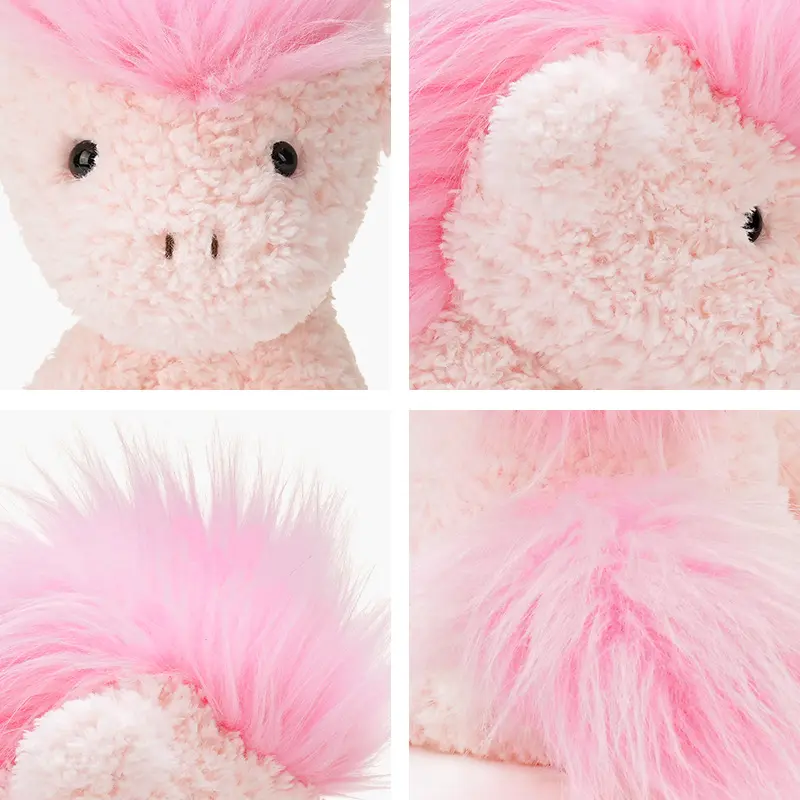 23/30cm Soft Fluffy Plush Toys Cute Pink Horse Dolls Children Birthday Gift Girls Accompany Appease Toys