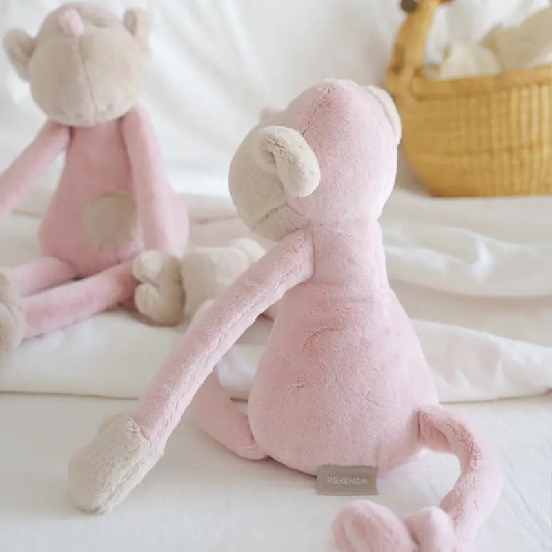 30cm Pink Monkey Baby Stuffed Animal  Security and Sleep Toys Long Leg Comforting Companion Plush Doll Children Gifts
