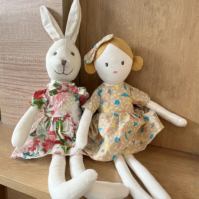 40cm Long Legs Girls Doll With Skirt Home Decoration Cute Bunny Plush Toy for Children Sleeping Mate Girl Baby Gifts