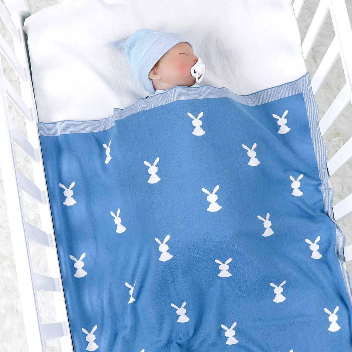 Newborn Baby Blanket Cotton Knitted Infant Bed Sleeping Covers Quilts Toddler Boy Girl Stroller Wrap Swaddle