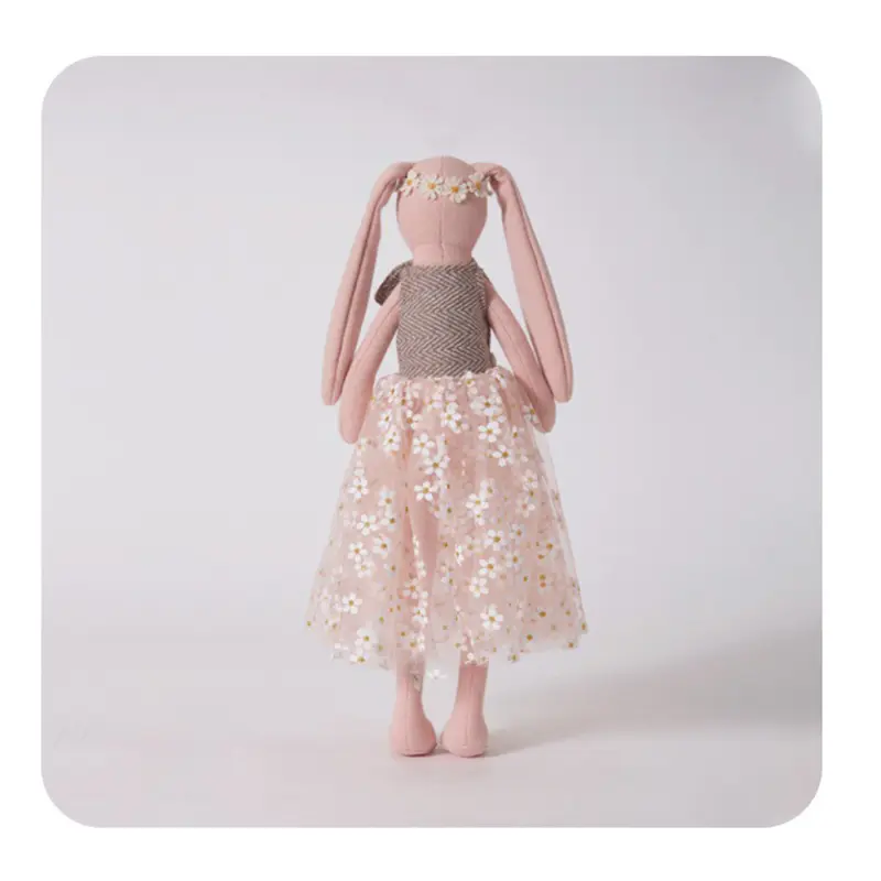 38cm Princess Bunny Toys Lacy Dressed Pink Ballet Sweet Rabbit Doll Girls Birthday Present