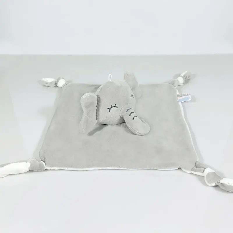Baby Appease Towel with Bell Soft Square Security Blanket Plush Stuffed Animal Comforter Blankie Bedtime Cuddle Toy Newborn Gift