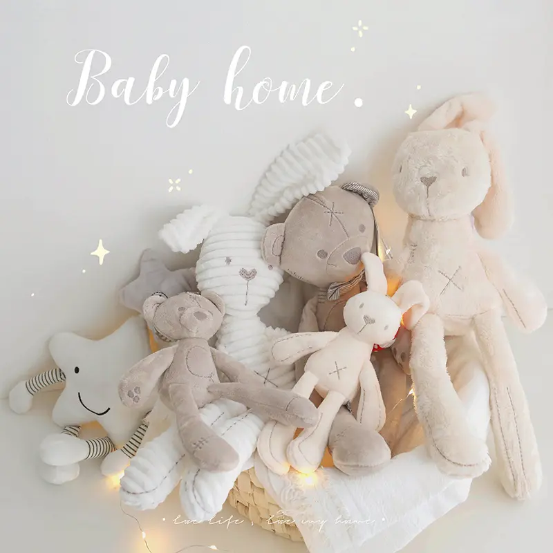 Cute Rabbit Bear Elephant Doll Baby Soft Plush Toys For Children Appease Sleeping Stuffed Animal Baby Toys