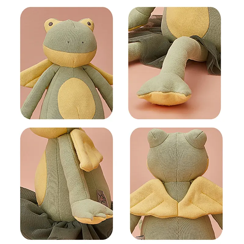 40cm Long leg Frog Elephant Soft Toy with Tutu Dress Fairy Pig Panda Plush Toy Stuffed Animal Huggable Plushie Toys For Children