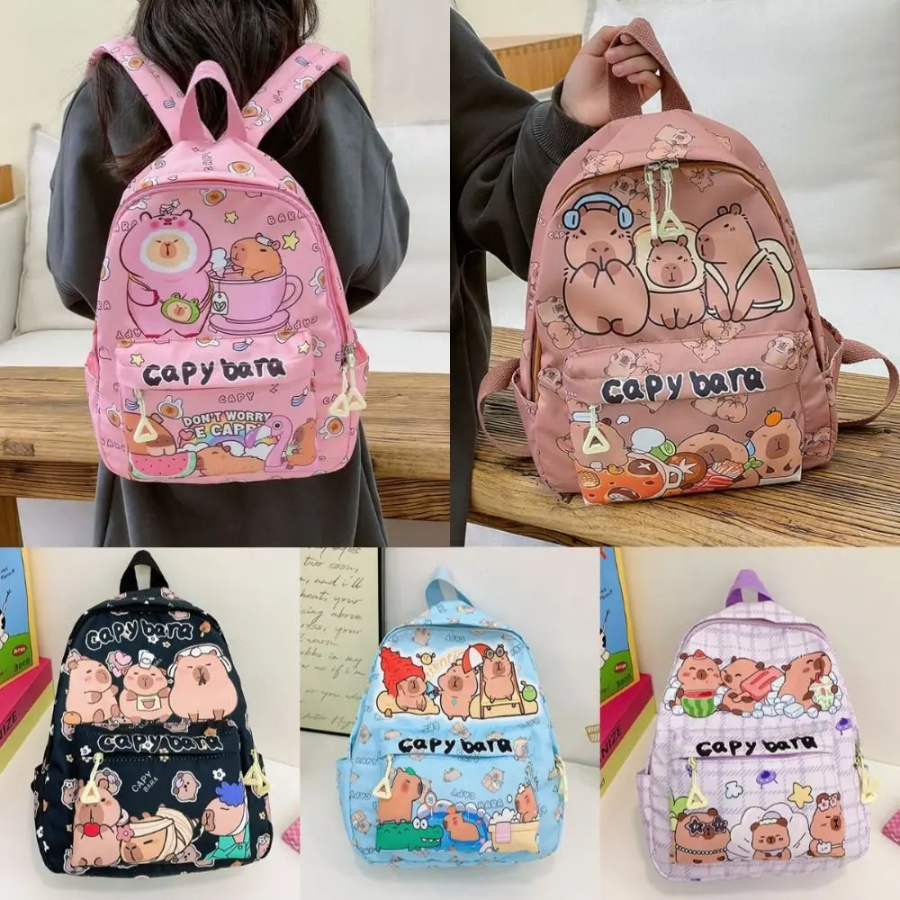 New Cartoon Capybara Backpack Ultra-light Breathable Children's School Bags Pattern Book Bag